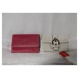 Coach Pink and White Leather Card Cases with Tags