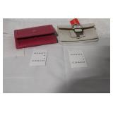 Coach Pink and White Leather Card Cases with Tags