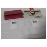 Coach Pink and White Leather Card Cases with Tags