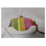 Coach Multicolor Suede and Leather Wristlet with Tag and Booklets