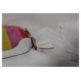 Coach Multicolor Suede and Leather Wristlet with Tag and Booklets