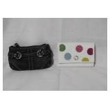 Coach Mini Black Purse and Colorful Polka Dot Wallet Set