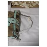 Coach Signature Khaki and Aqua Convertible Flap Purse with Box and Dust Bag