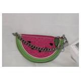 Coach Watermelon Coin Purse with Box and Brown Leather Card Holder