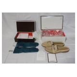 Coach Randi Suede Loafers Size 8 and Blue Leather Cashmere-Lined Gloves 7.5 with Boxes