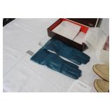 Coach Randi Suede Loafers Size 8 and Blue Leather Cashmere-Lined Gloves 7.5 with Boxes