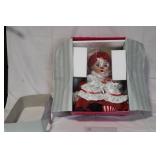 Porcelain Holiday Clown Doll with Certificate in Original Box
