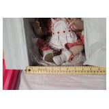 Porcelain Baby Doll in Original Box with Red Checkered Dress