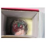 Charisma Brands Poinsettia Porcelain Doll with Certificate in Original Box
