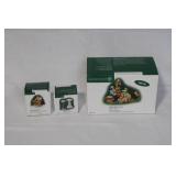 Department 56 Village Accessories Lot of 3 - Roasted Chestnuts, Bird Baths, Winter Frost Joy
