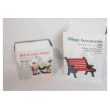 Department 56 North Pole Series Girls Night Out and Village Red Wrought Iron Park Bench