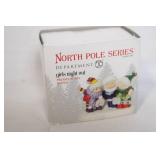 Department 56 North Pole Series Girls Night Out and Village Red Wrought Iron Park Bench