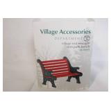 Department 56 North Pole Series Girls Night Out and Village Red Wrought Iron Park Bench