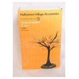Department 56 Halloween Village Accessories Lot with Candy Kids and Scary Pumpkins Lit Tree