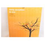 Department 56 Halloween Village Accessories Lot with Candy Kids and Scary Pumpkins Lit Tree