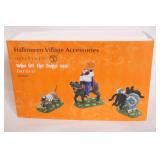 Department 56 Halloween Village Caramel Apple Stand and Dog Accessories Set