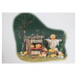 Department 56 Halloween Pumpkin Stand and Harvest Mailbox Village Accessories Set