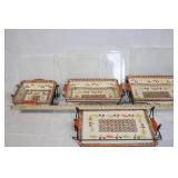 Set of 4 Ceramic Casserole Dishes with Lids and Metal Racks