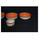 Set of 5 Stoneware Bowls with Autumn Leaf Pattern