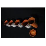 Set of 4 Autumn Leaf Ceramic Mugs and Orange Travel Cup