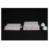 Holiday Ceramic Bakeware Set with Two Ramekins, Holly Berry Design