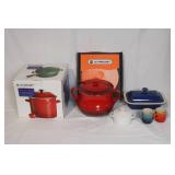 Le Creuset Stoneware Kitchenware Collection with Stockpot, Apple Dish, Rectangular Dish, and Mugs
