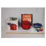 Le Creuset Stoneware Kitchenware Collection with Stockpot, Apple Dish, Rectangular Dish, and Mugs