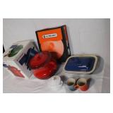 Le Creuset Stoneware Kitchenware Collection with Stockpot, Apple Dish, Rectangular Dish, and Mugs