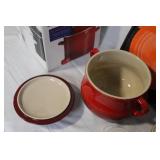 Le Creuset Stoneware Kitchenware Collection with Stockpot, Apple Dish, Rectangular Dish, and Mugs