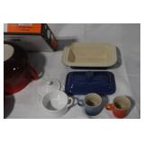 Le Creuset Stoneware Kitchenware Collection with Stockpot, Apple Dish, Rectangular Dish, and Mugs