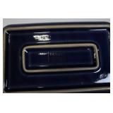 Kitchenware Collection with Denby Baking Dish, Pyrex Dish, Cast Iron Trivets, KitchenAid Chopper, Lunch Pail, and Metal Cup Holder