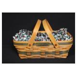 Longaberger Christmas Collection Basket Set with Liners and Wood Lids