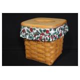 Longaberger Christmas Collection Basket Set with Liners and Wood Lids