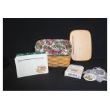 Longaberger Christmas Collection Basket Set with Liners and Wood Lids