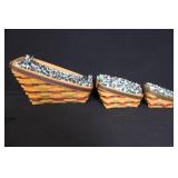 Longaberger Handwoven Basket Set with Liners and Cloth Accessories