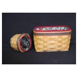 Longaberger Handwoven Basket Set with Liners and Cloth Accessories