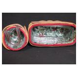 Longaberger Handwoven Basket Set with Liners and Cloth Accessories