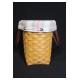 Longaberger Handwoven Basket with Liner and Leather Handles