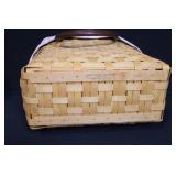 Longaberger Handwoven Basket with Liner and Leather Handles