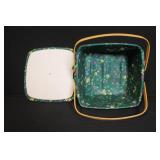 Set of 3 Longaberger Handwoven Baskets with Floral Liners and Lids