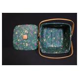 Set of 3 Longaberger Handwoven Baskets with Floral Liners and Lids