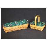 Set of 3 Longaberger Handwoven Baskets with Floral Liners and Lids