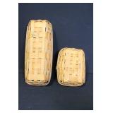 Set of 3 Longaberger Handwoven Baskets with Floral Liners and Lids