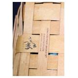 Set of 3 Longaberger Handwoven Baskets with Floral Liners and Lids