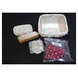 Longaberger Handwoven Basket Set with Liners, Lids, and Accessories