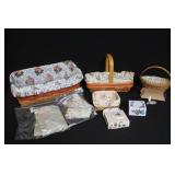 Longaberger Basket Collection with Liners and Accessories