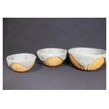 Longaberger Set of 3 Woven Baskets with Liners and Inserts