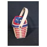 Longaberger Patriotic Basket Trio with Liners and 2001 Inaugural Star Tie-On