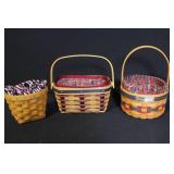 Collection of Longaberger Patriotic Handwoven Baskets and Accessories