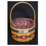 Collection of Longaberger Patriotic Handwoven Baskets and Accessories